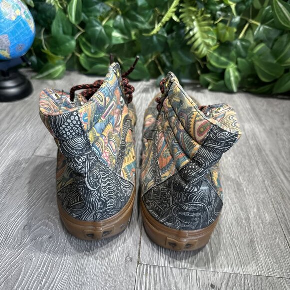 VANS ZZ Gallery SK8-Hi Zio Ziegler Multi Print Gum Sneakers VTG Size 10 - Picture 5 of 10